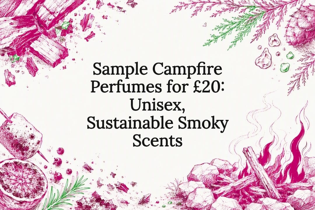 Decorative campfire perfume title card