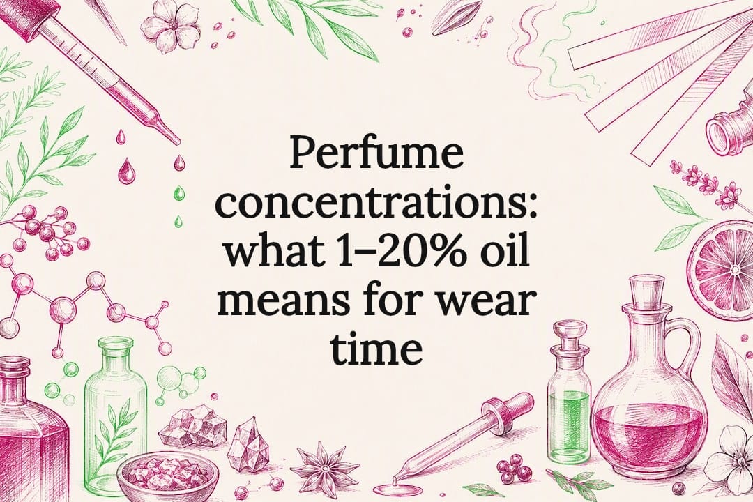 Decorative perfume concentration title card