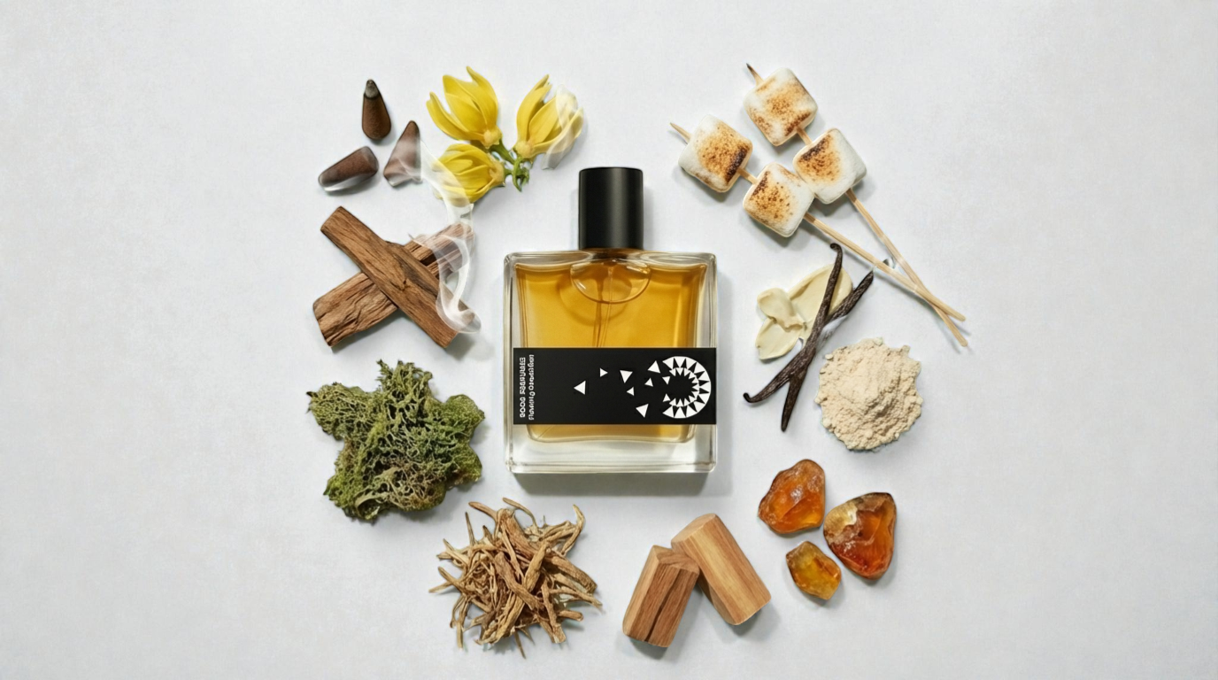 Flaming Dandelion Parfum by Rook Perfumes in a 30ml bottle, featuring warm marshmallow and vetiver notes.