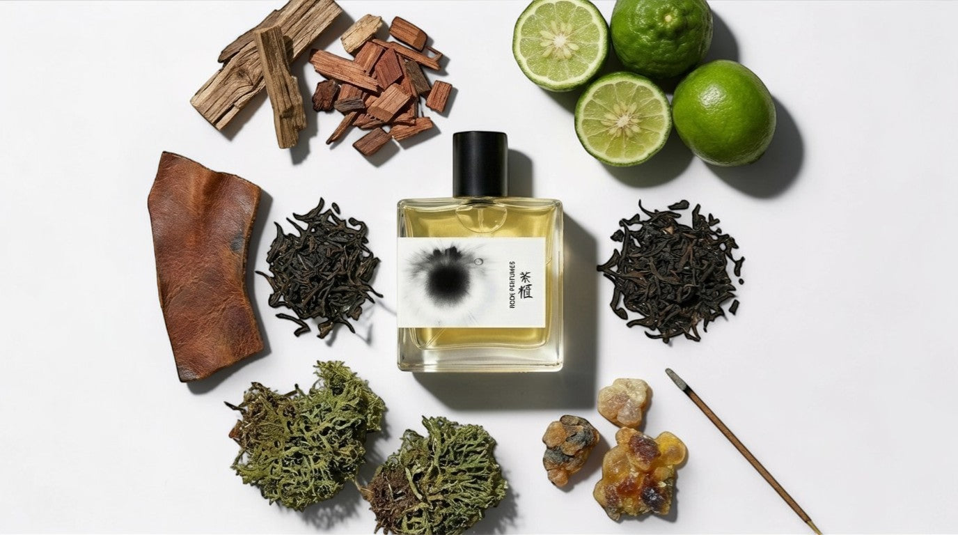 Rook Perfumes Tea Chest Parfum 30ml bottle featuring Lapsang Rosewood fragrance in an elegant design.