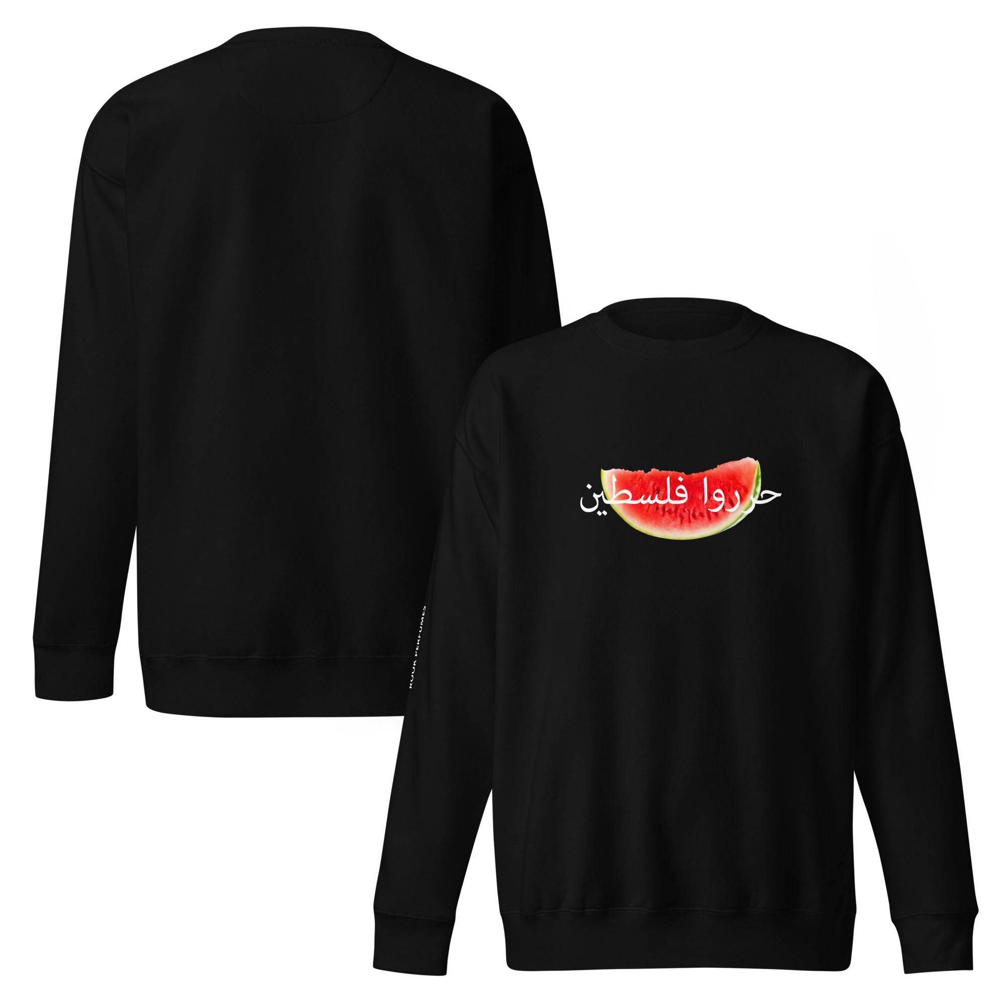 Unisex premium watermelon sweatshirt by Rook Perfumes London, featuring a vibrant watermelon design and comfortable fit.