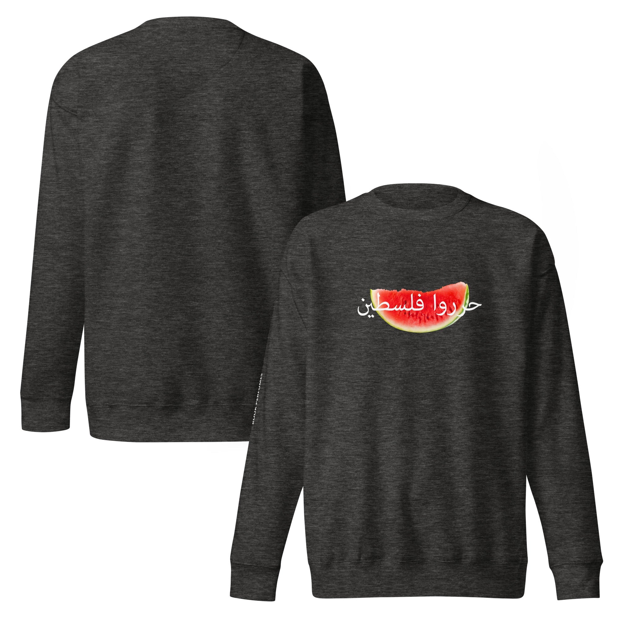 Unisex premium watermelon sweatshirt by Rook Perfumes London, featuring a vibrant design and comfortable fit.