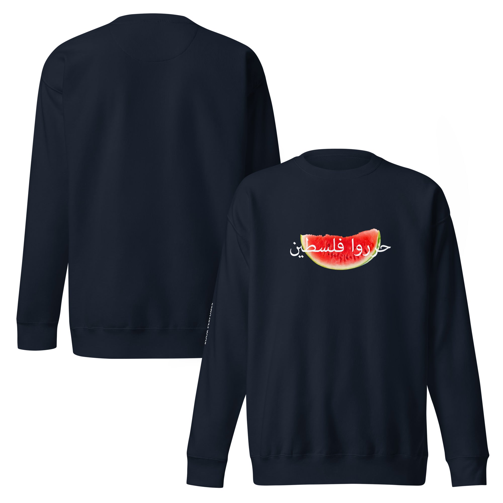 Unisex premium watermelon sweatshirt by Rook Perfumes London, featuring vibrant color and comfortable fit.
