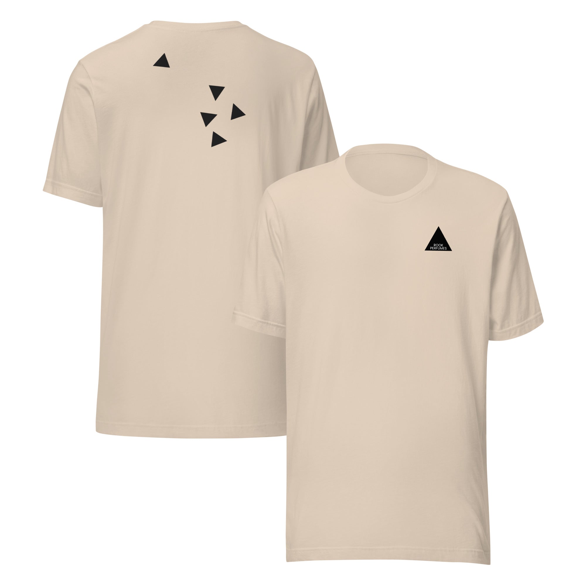 Suede unisex t-shirt by Rook Perfumes London, showcasing soft texture and stylish design in a neutral color.