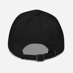 Black cap with "Free Palestine" text, designed by Rook Perfumes London for a unique unisex style.