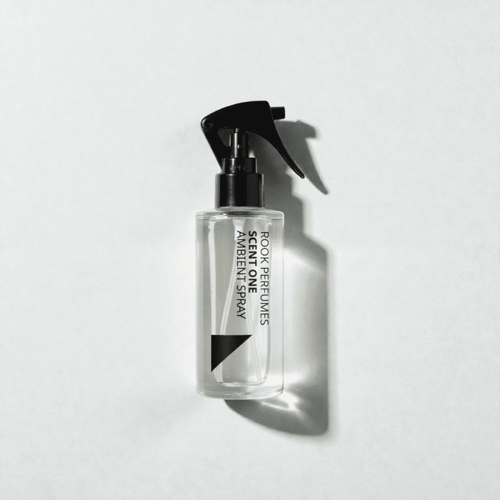 Rook Ambient Spray Scent One 100ml, a Middle Eastern home fragrance in a sleek bottle, showcasing its unique unisex scent.